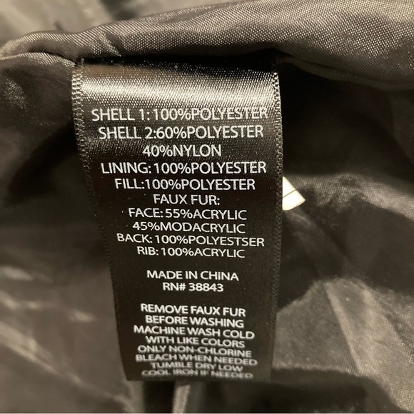 SAM EDELMAN Sz XL Hooded Shiny Reflective Back Zipper Pockets Puffer Coat Jacket - Picture 9 of 11